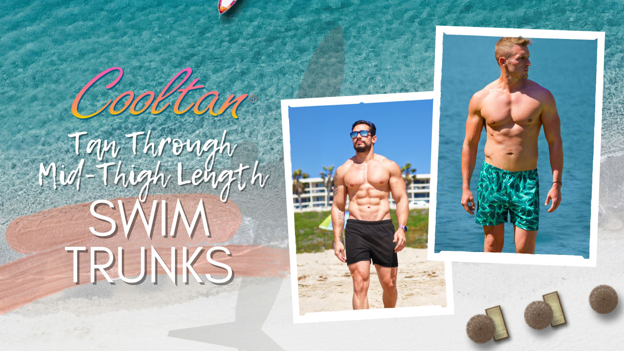 Cooltan tan-through mens swimwear swim trunks